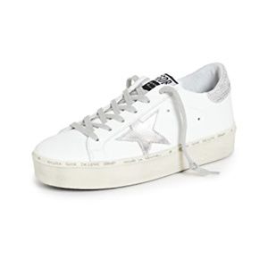 Golden Goose Hi Star Sneakers White and Silver